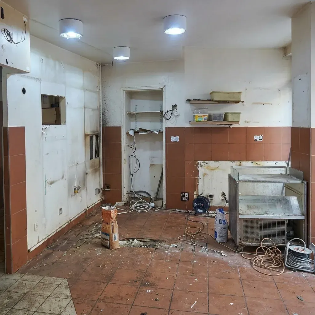 Avant travaux : Rénovation intégrale et agencement d'une boulangerie artisanale