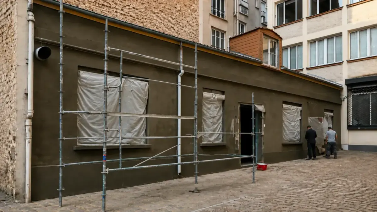 Ancien entrepôt désaffecté avant rénovation à Paris